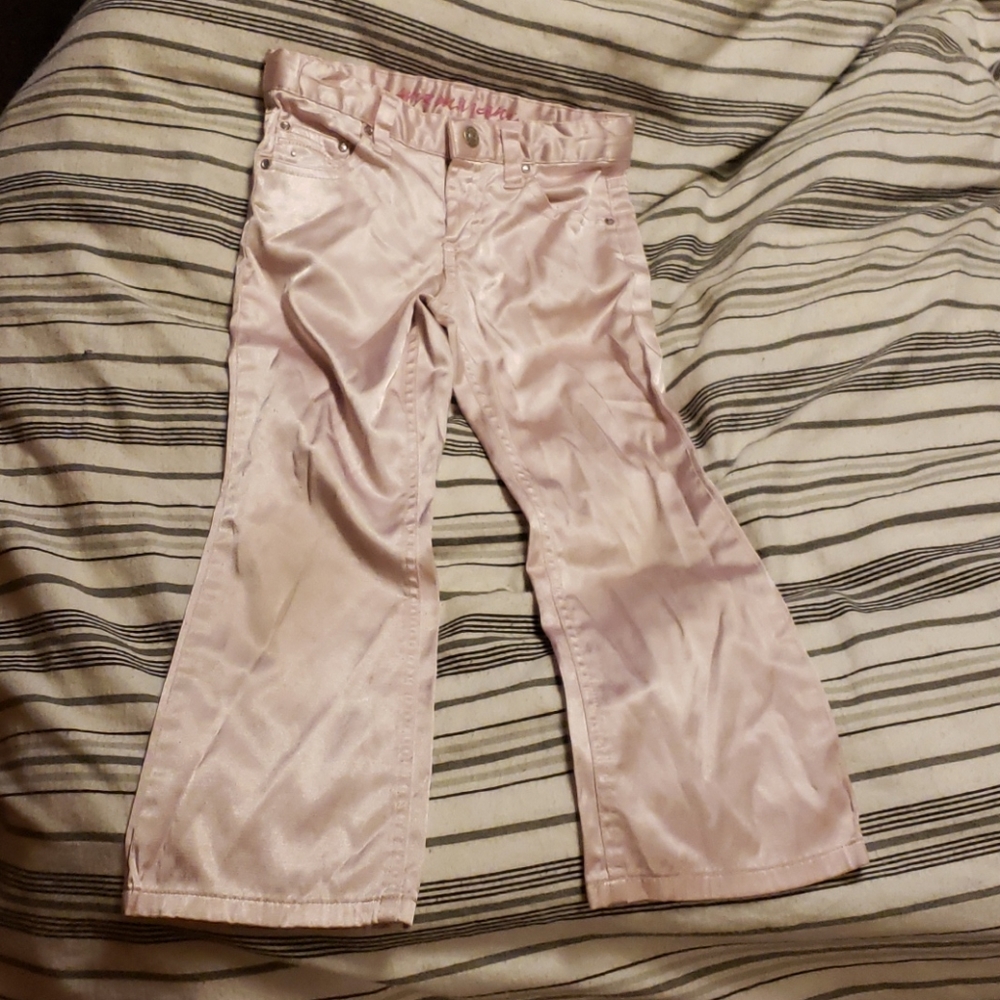 Shiny pink toddler pants